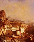 Franz Richard Unterberger Paintings - Amali-Golfe De Salerne by Franz Richard Unterberger